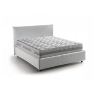Letto piazza e mezza Arpaise, Letto contenitore con rivestimento in tessuto, 100% Made in Italy, Apertura frontale, con materasso Cm 120x190 incluso, Bianco