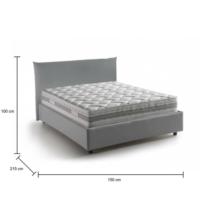 Arpaise, Letto Piazza e Mezza Materasso Incluso Made in Italy, Grigio
