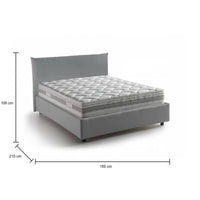 Letto piazza e mezza Arpaise, Letto contenitore con rivestimento in tessuto, 100% Made in Italy, Apertura frontale, con materasso Cm 120x190 incluso, Grigio