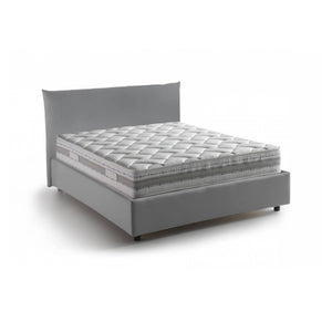 Letto piazza e mezza Arpaise, Letto contenitore con rivestimento in tessuto, 100% Made in Italy, Apertura frontale, con materasso Cm 120x190 incluso, Grigio