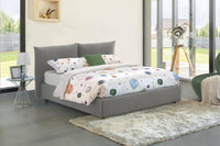 Letto matrimoniale Arpino, Letto contenitore con rivestimento in tessuto, 100% Made in Italy, Apertura frontale, con materasso Cm 160x190 incluso, Grigio