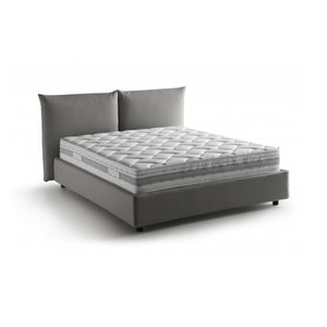 Letto matrimoniale Arpino, Letto contenitore con rivestimento in tessuto, 100% Made in Italy, Apertura frontale, con materasso Cm 160x190 incluso, Grigio