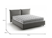 Letto matrimoniale Arcole, Letto contenitore con rivestimento in tessuto, 100% Made in Italy, Apertura frontale, con materasso Cm 160x200 incluso, Grigio