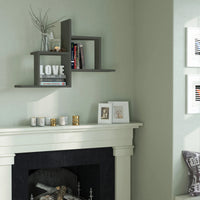 Mensola 0, Scaffale moderno da parete, Libreria sospesa, Cm 86x20h58, Antracite