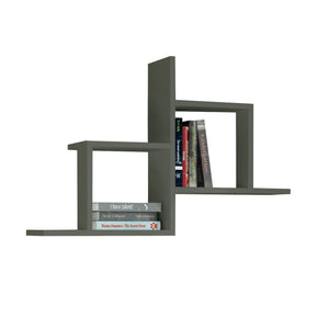 Mensola 0, Scaffale moderno da parete, Libreria sospesa, Cm 86x20h58, Antracite