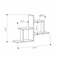 Mensola 0, Scaffale moderno da parete, Libreria sospesa, Cm 86x20h58, Antracite