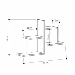 Mensola 0, Scaffale moderno da parete, Libreria sospesa, Cm 86x20h58, Antracite