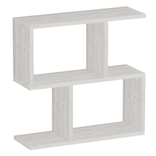 Tavolino da salotto 0, Tavolino da caffÃ¨ moderno geometrico, Tavolo basso da soggiorno, mobile portariviste, Cm 60x20h60, Bianco larice