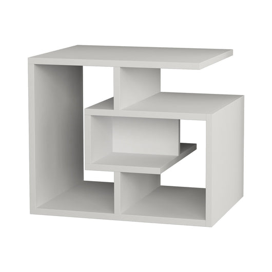 Tavolino da salotto 0, Tavolino da caffÃ¨ moderno geometrico, Tavolo basso da soggiorno, mobile portariviste, Cm 64x45h42, Bianco