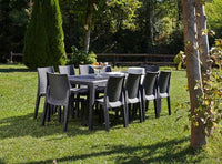 Tavolo da esterno Dmains, Tavolo rettangolare allungabile da pranzo, Tavolo da giardino estensibile multiuso, 100% Made in Italy, Cm 150x90h72, Antracite