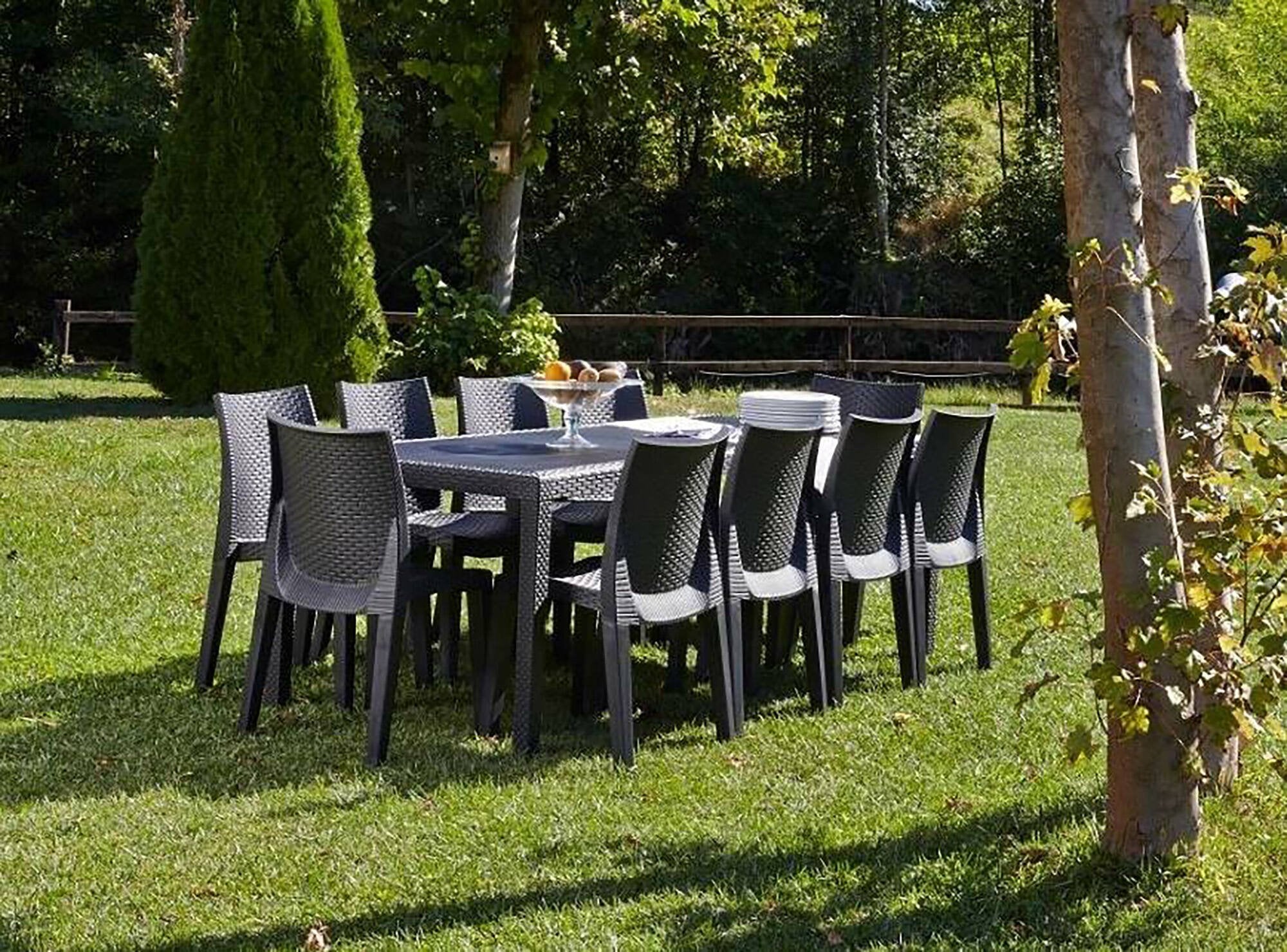 Tavolo da esterno Dmains, Tavolo rettangolare allungabile da pranzo, Tavolo da giardino estensibile multiuso, 100% Made in Italy, Cm 150x90h72, Antracite