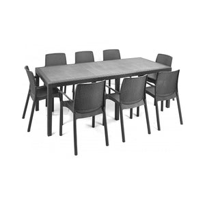 Tavolo da esterno Dmains, Tavolo rettangolare allungabile da pranzo, Tavolo da giardino estensibile multiuso, 100% Made in Italy, Cm 150x90h72, Antracite