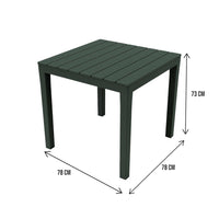 Tavolo da esterno Dmurill, Tavolo quadrato effetto legno, Tavolino da giardino multiuso, 100% Made in Italy, Cm 78x78h72, Antracite