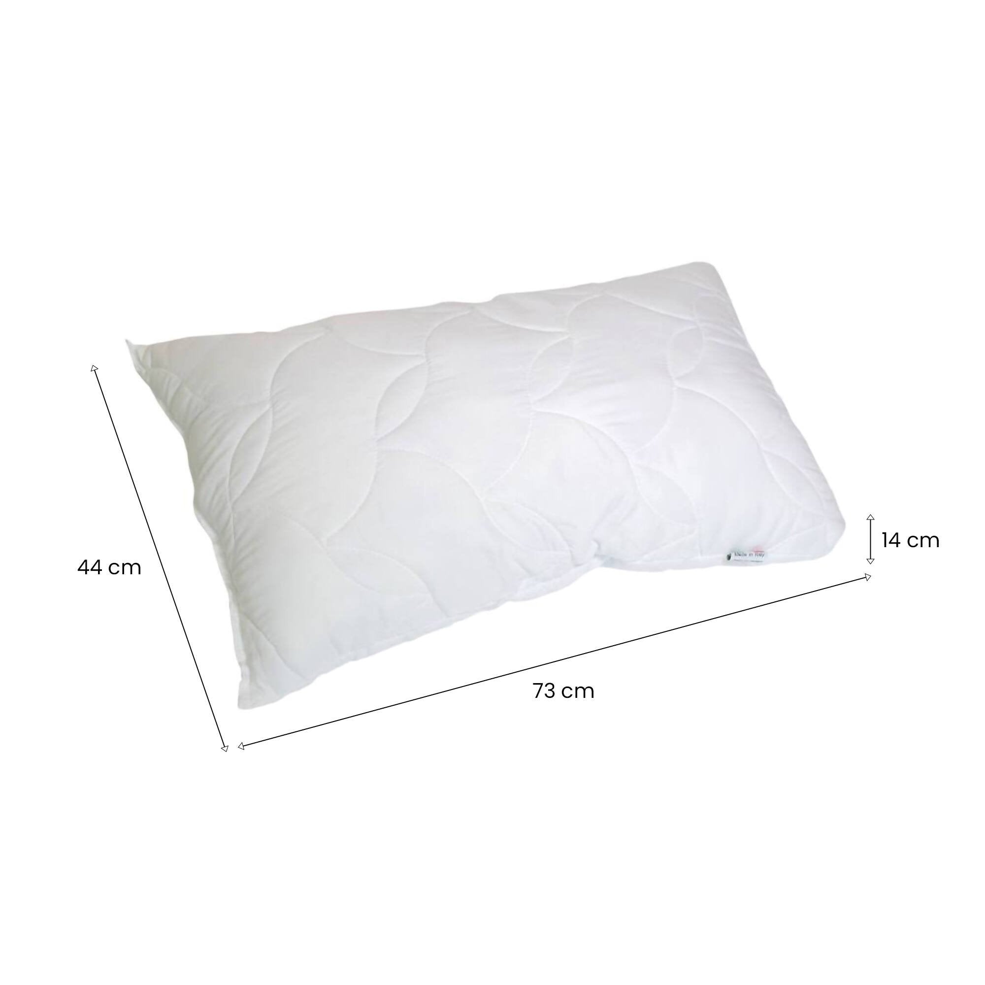 Talamo Italia coppia di cuscini per Salvia, 100% Made in Italy, Guanciali in fiocco di Memory foam forato, Anallergico e Traspirante, 73x44xh14 cm