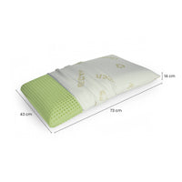 Talamo Italia coppia di cuscini per Maggiorana, 100% Made in Italy, Guanciali in Green Memory Biologico forato e federa ecosostenibile, 73x43xh14 cm