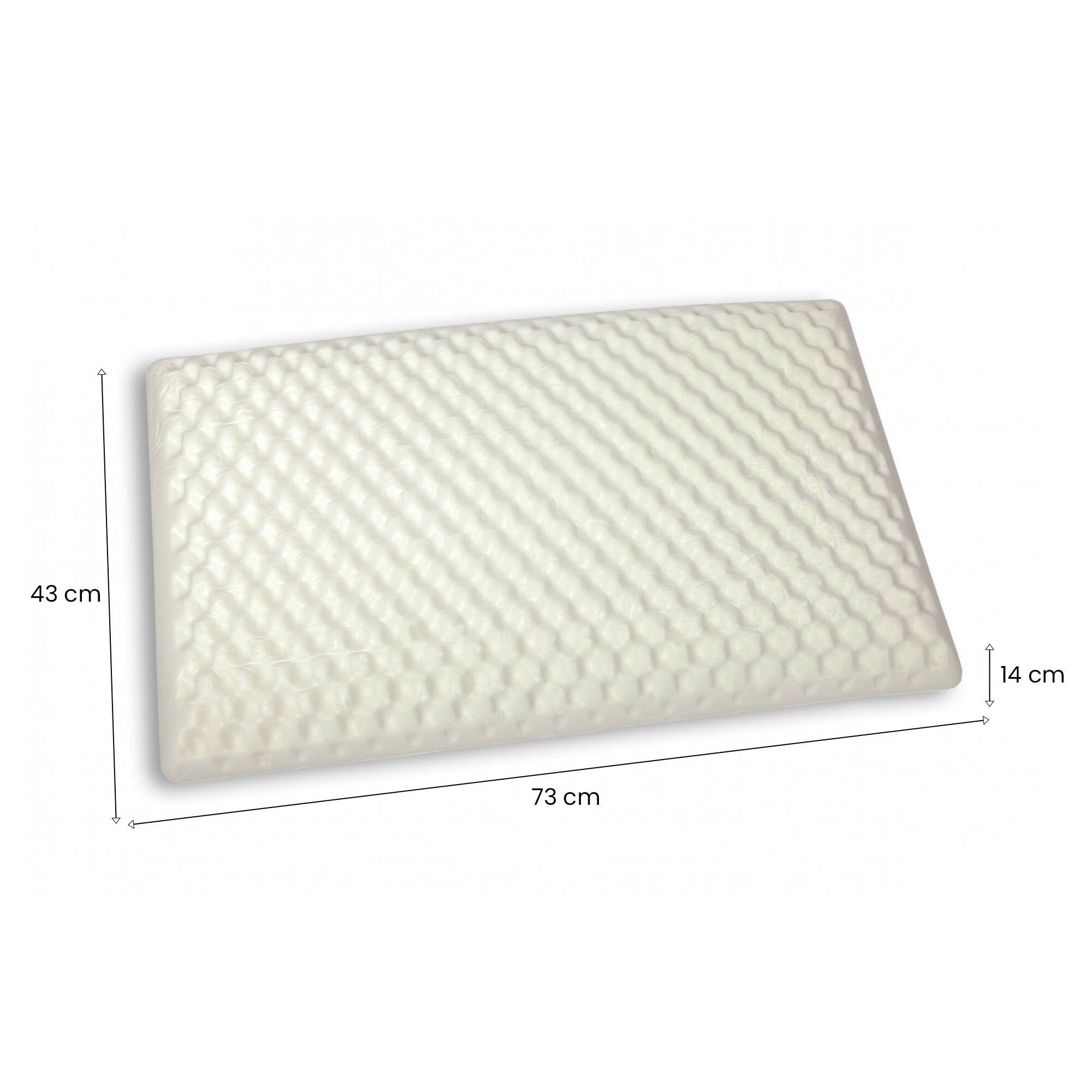 Talamo Italia cuscino per Ruta, 100% Made in Italy, Guanciale in Memory Foam massaggiante, Anallergico e Traspirante, 73x43xh14 cm