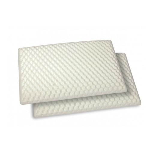 Talamo Italia coppia di cuscini per Ruta, 100% Made in Italy, Guanciali in Memory Foam massaggiante, Anallergico e Traspirante, 73x43xh14 cm