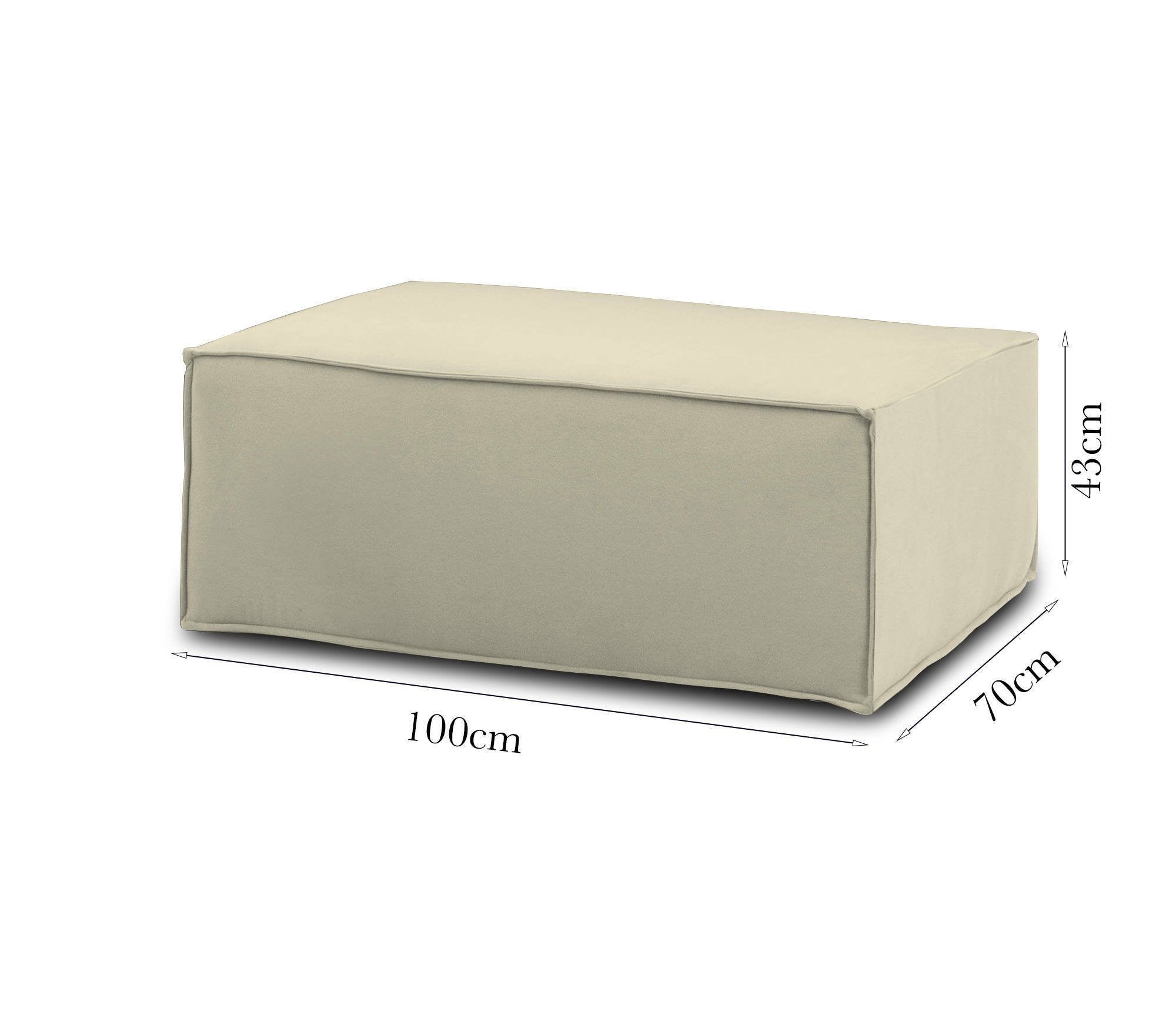 Pouf Assisi, Pouf da salotto, 100% Made in Italy, Poltroncina relax in tessuto imbottito, Cm 100x70h43, Beige