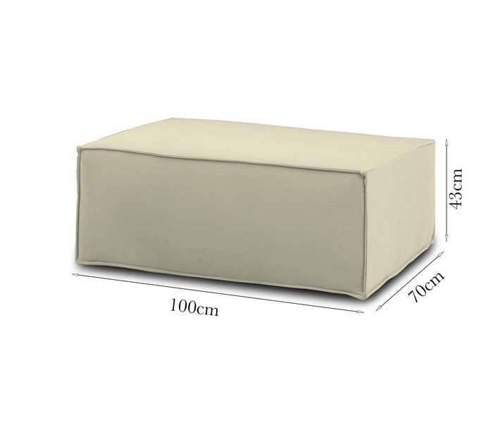 Pouf Assisi, Pouf da salotto, 100% Made in Italy, Poltroncina relax in tessuto imbottito, Cm 100x70h43, Beige
