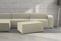 Pouf Assisi, Pouf da salotto, 100% Made in Italy, Poltroncina relax in tessuto imbottito, Cm 100x70h43, Beige