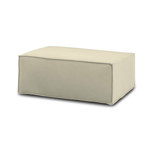 Pouf Assisi, Pouf da salotto, 100% Made in Italy, Poltroncina relax in tessuto imbottito, Cm 100x70h43, Beige