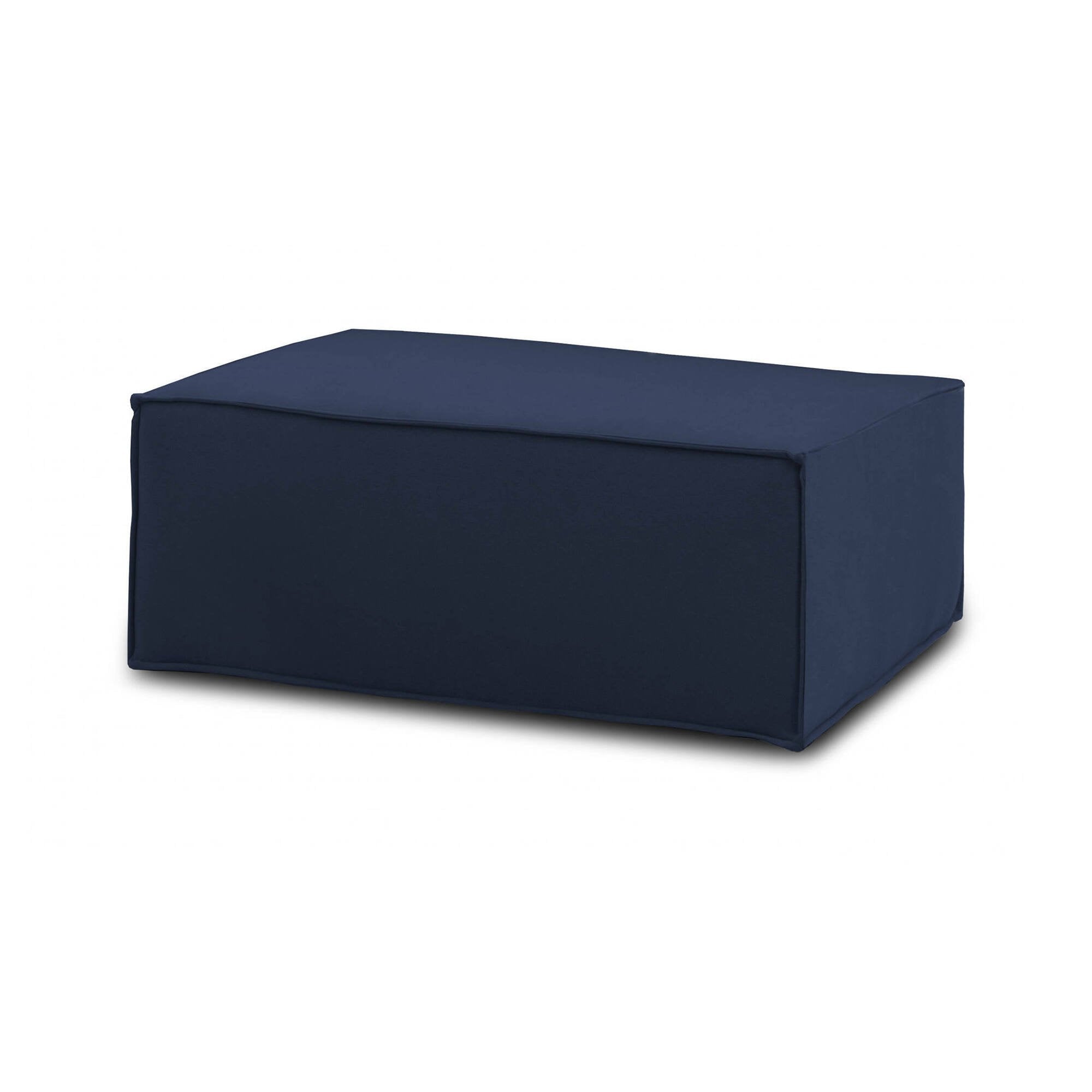Pouf Assisi, Pouf da salotto, 100% Made in Italy, Poltroncina relax in tessuto imbottito, Cm 100x70h43, Blu