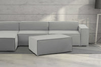 Pouf Assisi, Pouf da salotto, 100% Made in Italy, Poltroncina relax in tessuto imbottito, Cm 100x70h43, Grigio