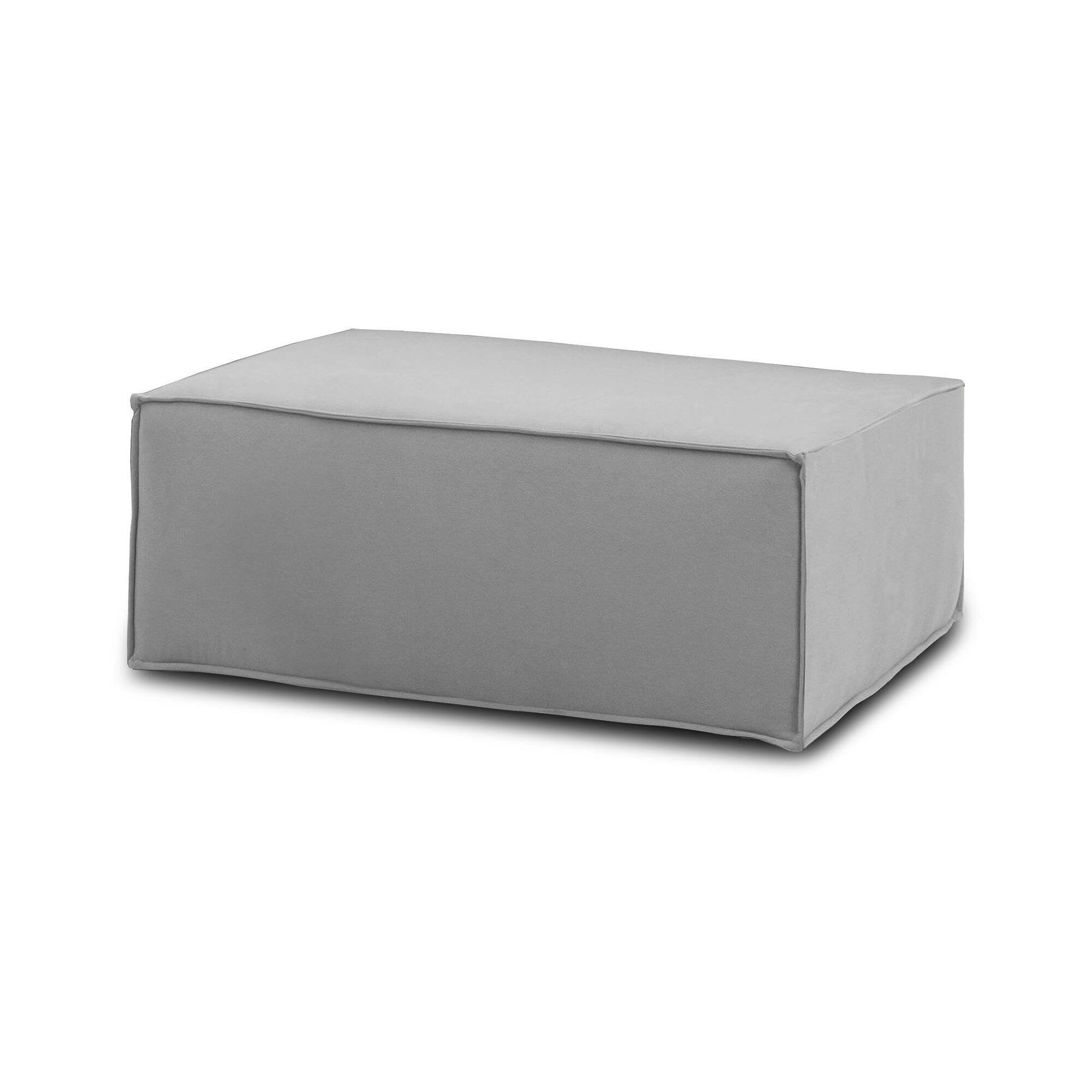 Pouf Assisi, Pouf da salotto, 100% Made in Italy, Poltroncina relax in tessuto imbottito, Cm 100x70h43, Grigio