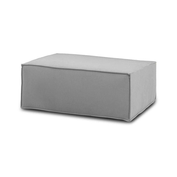 Pouf Assisi, Pouf da salotto, 100% Made in Italy, Poltroncina relax in tessuto imbottito, Cm 100x70h43, Grigio