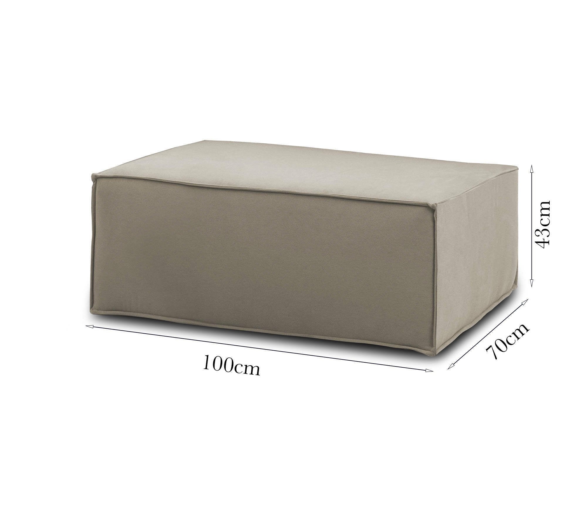 Pouf Assisi, Pouf da salotto, 100% Made in Italy, Poltroncina relax in tessuto imbottito, Cm 100x70h43, Tortora