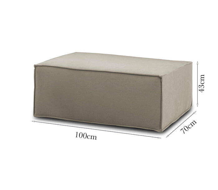 Pouf Assisi, Pouf da salotto, 100% Made in Italy, Poltroncina relax in tessuto imbottito, Cm 100x70h43, Tortora