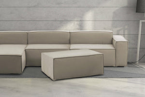 Pouf Assisi, Pouf da salotto, 100% Made in Italy, Poltroncina relax in tessuto imbottito, Cm 100x70h43, Tortora