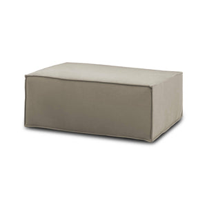 Pouf Assisi, Pouf da salotto, 100% Made in Italy, Poltroncina relax in tessuto imbottito, Cm 100x70h43, Tortora