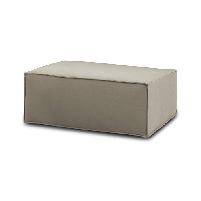 Pouf Assisi, Pouf da salotto, 100% Made in Italy, Poltroncina relax in tessuto imbottito, Cm 100x70h43, Tortora