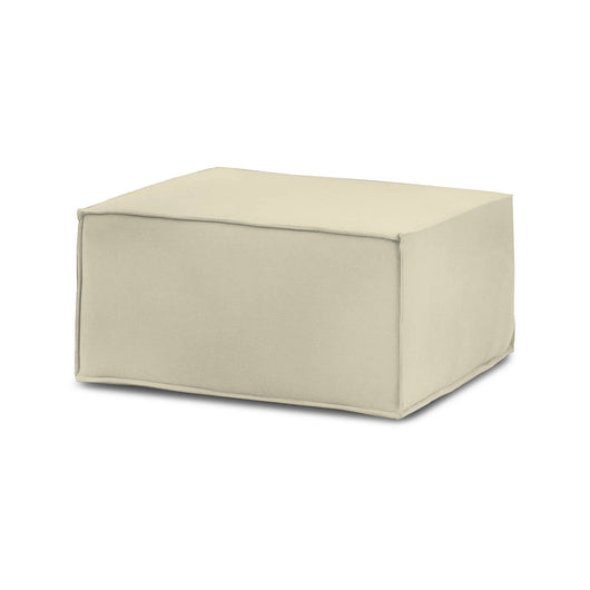 Pouf Avolasca, Pouf da salotto, 100% Made in Italy, Poltroncina relax in tessuto imbottito, Cm 80x70h43, Beige