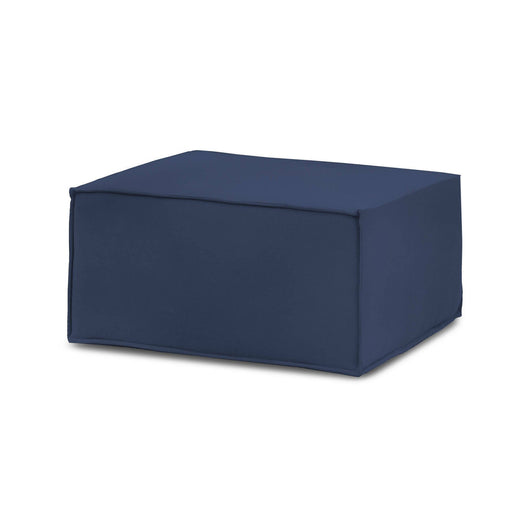 Pouf Avolasca, Pouf da salotto, 100% Made in Italy, Poltroncina relax in tessuto imbottito, Cm 80x70h43, Blu