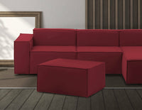 Pouf Avolasca, Pouf da salotto, 100% Made in Italy, Poltroncina relax in tessuto imbottito, Cm 80x70h43, Rosso