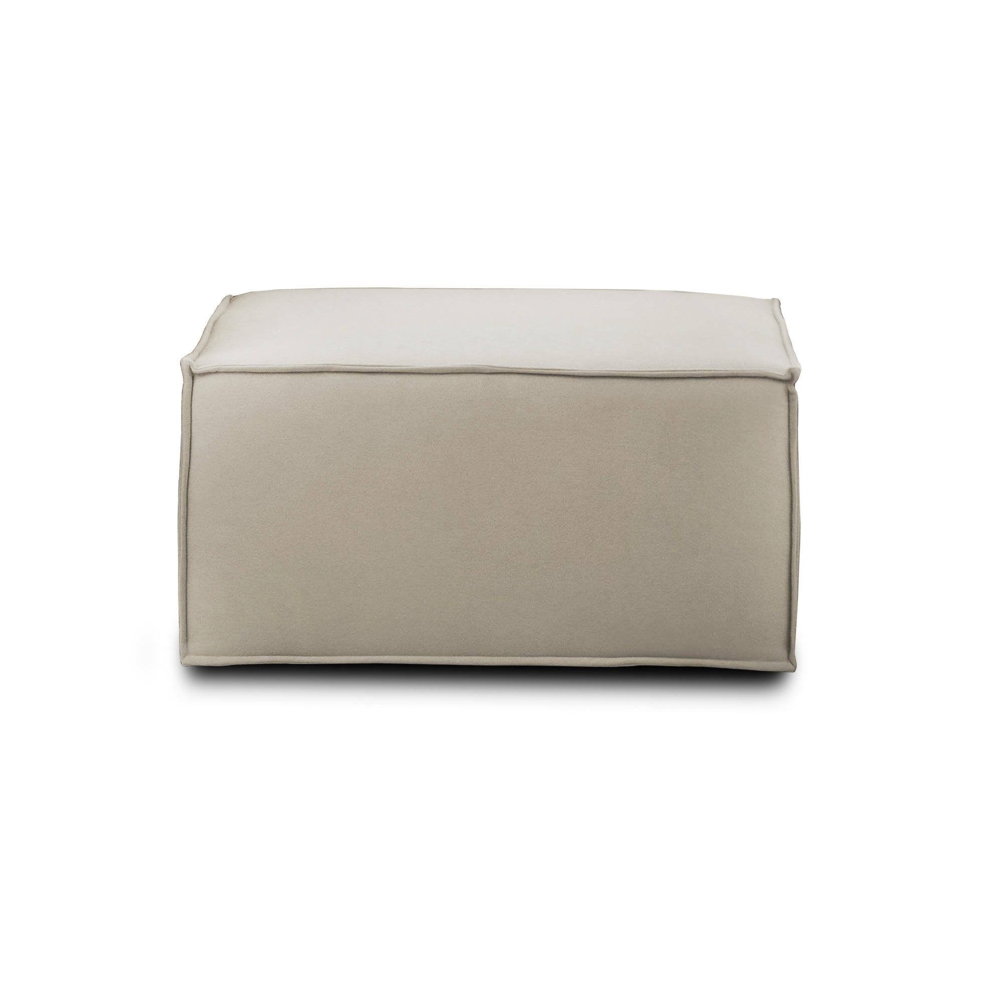 Pouf Avolasca, Pouf da salotto, 100% Made in Italy, Poltroncina relax in tessuto imbottito, Cm 80x70h43, Tortora