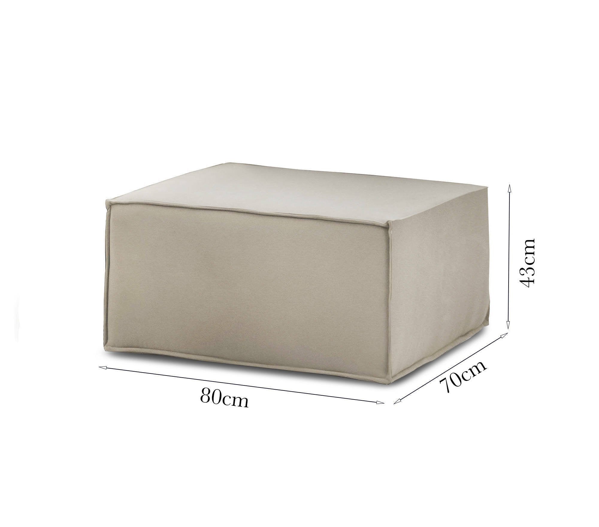 Pouf Avolasca, Pouf da salotto, 100% Made in Italy, Poltroncina relax in tessuto imbottito, Cm 80x70h43, Tortora