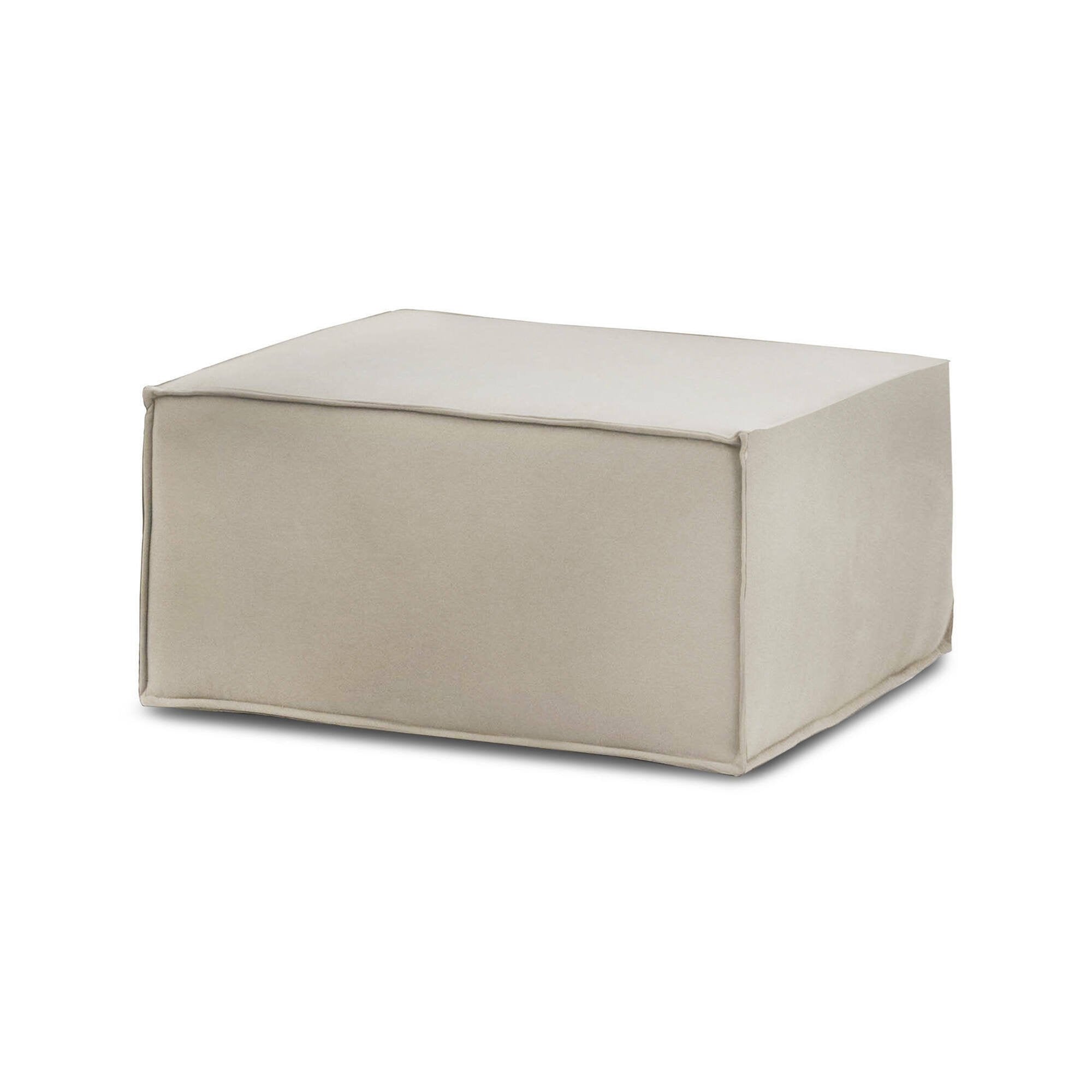 Pouf Avolasca, Pouf da salotto, 100% Made in Italy, Poltroncina relax in tessuto imbottito, Cm 80x70h43, Tortora