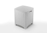 Salottino da esterno Armin, Set da giardino con cuscini, Salottino  effetto rattan, 100% Made in Italy, Bianco