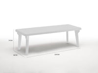 Tavolo da esterno Anatre, Tavolo rettangolare, Tavolo allungabile da giardino o da bar, 100% Made in Italy, Cm 160-220x90h74, Bianco