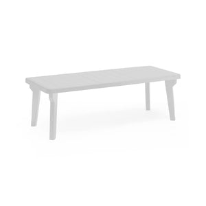 Tavolo da esterno Anatre, Tavolo rettangolare, Tavolo allungabile da giardino o da bar, 100% Made in Italy, Cm 160-220x90h74, Bianco
