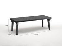 Tavolo da esterno Anatre, Tavolo rettangolare, Tavolo allungabile da giardino o da bar, 100% Made in Italy, Cm 160-220x90h74, Antracite