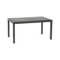 Tavolo da esterno Adila, Tavolo rettangolare da giardino, Tavolo da giardino multiuso effetto rattan, 100% Made in Italy, Cm 150x90h74, Antracite