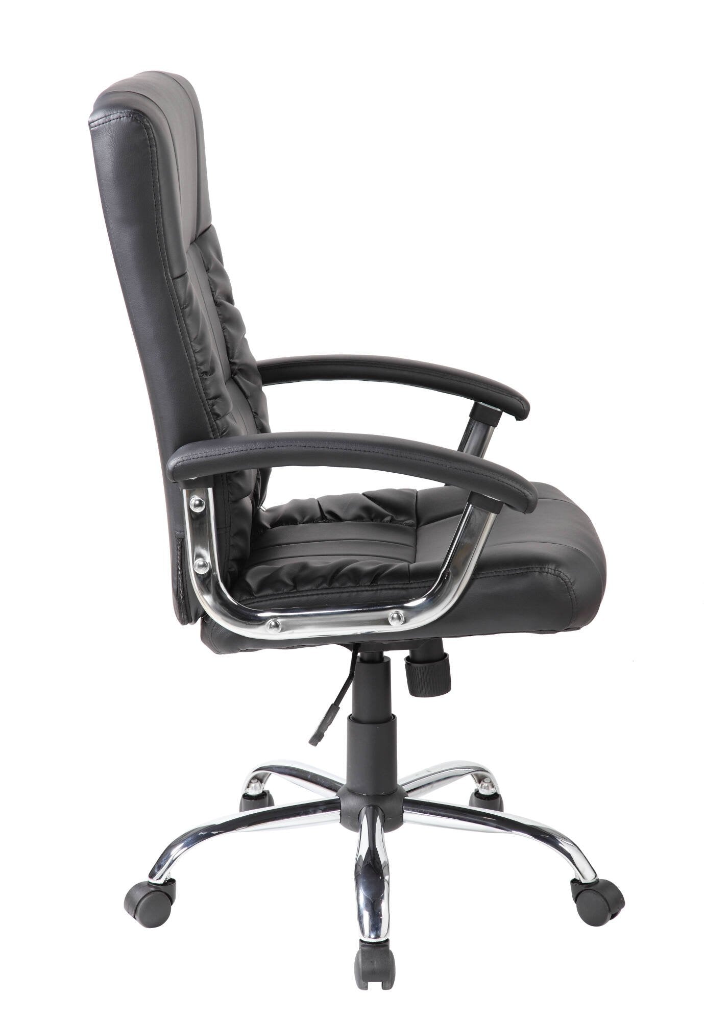 Sedia da ufficio Alberica, Poltrona direzionale con braccioli, Sedia ergonomica da ufficio, 69x64h106/116 cm, Nero