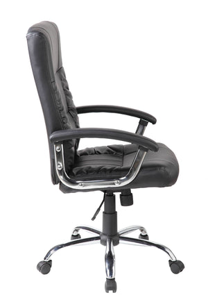 Sedia da ufficio Alberica, Poltrona direzionale con braccioli, Sedia ergonomica da ufficio, 69x64h106/116 cm, Nero