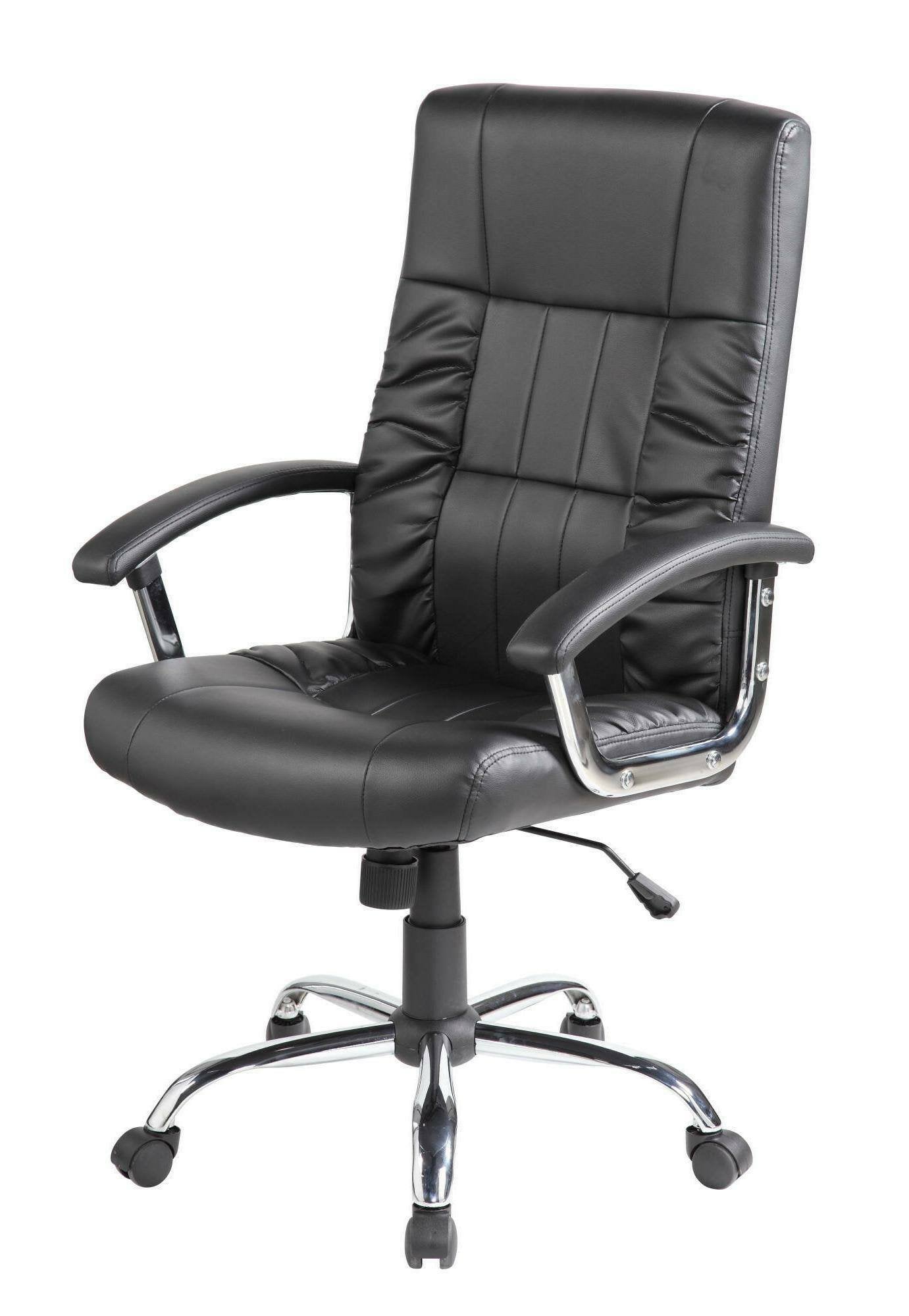 Sedia da ufficio Alberica, Poltrona direzionale con braccioli, Sedia ergonomica da ufficio, 69x64h106/116 cm, Nero