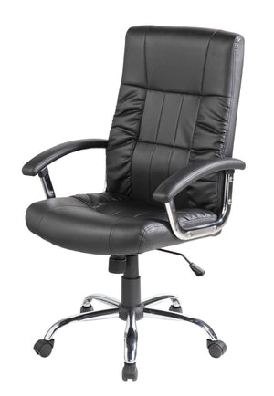 Sedia da ufficio Alberica, Poltrona direzionale con braccioli, Sedia ergonomica da ufficio, 69x64h106/116 cm, Nero