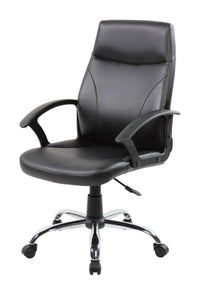 Sedia da ufficio Triangolo, Poltrona direzionale con braccioli, Sedia ergonomica da ufficio, Nero, 60x59h100/110 cm